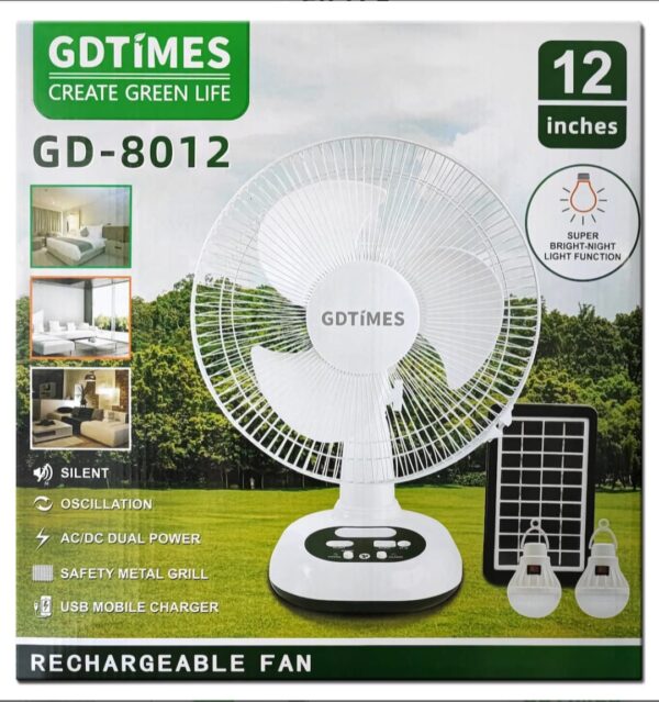 Ventilador Recargable GDTMES GD-8012